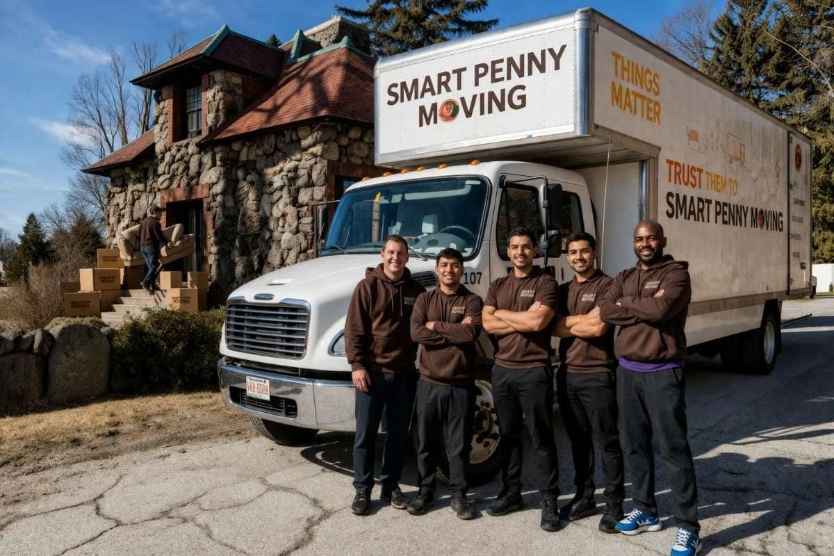 Smart Penny Moving crew on a Brookline move